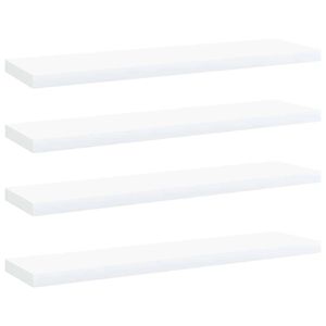 vidaXL P&oacute;łki na książki, 4 szt., białe, 40x10x1,5 cm
