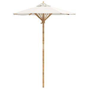 vidaXL Parasolka ogrodowa &Oslash; 150 x 210 cm Bambus Okrągły kremowobiały