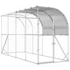 vidaXL Kurnik przy ścianie srebrny 400 x 100 x 215 cm Stal ocynkowana