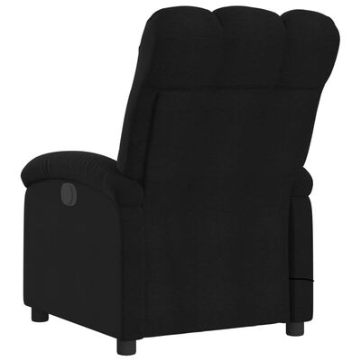 vidaXL Rozkładany fotel masujący, elektryczny, czarny, tkanina