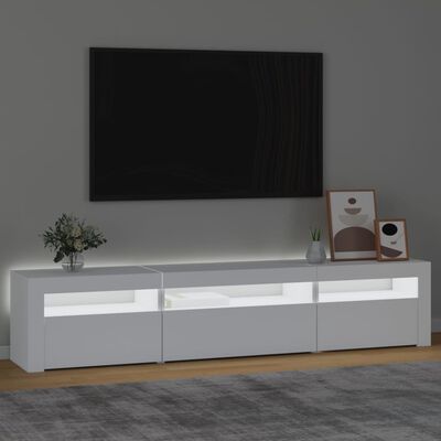 vidaXL Szafka pod TV z oświetleniem LED, biała, 195x35x40 cm