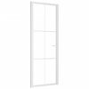 vidaXL Drzwi wewnętrzne, 76x201,5 cm, białe, szkło ESG i aluminium