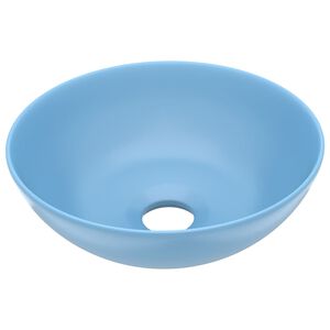 vidaXL Umywalka łazienkowa, ceramiczna, jasnoniebieska, okrągła