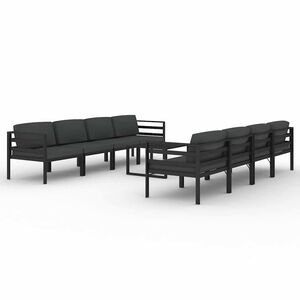 vidaXL 9-cz. zestaw mebli ogrodowych, poduszki, aluminium, antracyt