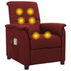 vidaXL Elektryczny fotel masujący, winna czerwień, tkanina