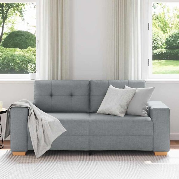 vidaXL Sofa dwuosobowa, jasnoszara, 180x77x82 cm, tkanina