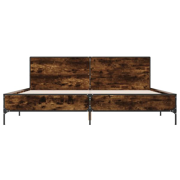 vidaXL Rama ł&oacute;żka, przydymiony dąb, 200x200 cm