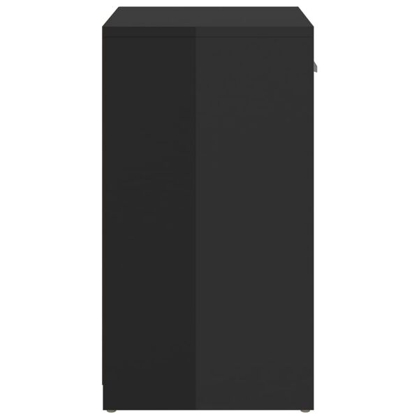 vidaXL Ławka z miejscem na buty, wysoki połysk, czarna, 94,5x31x57 cm