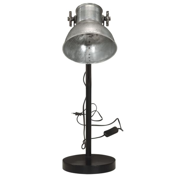 vidaXL Lampa stołowa, 25 W, srebrny vintage, 17x17x60 cm, E27