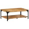 vidaXL 2-poziomowy stolik kawowy, 100x55x38 cm, drewno mango i stal