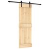 vidaXL Drzwi przesuwne Naturalny i czarny 70 x 210 cm