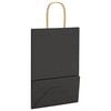 vidaXL Torby papierowe 50 szt. z uchwytami Czarne 21x11x31 cm