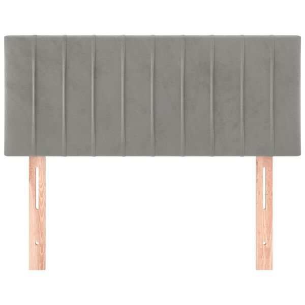 vidaXL Zagł&oacute;wek do ł&oacute;żka, jasnoszary, 100x5x78/88 cm, aksamit