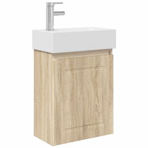vidaXL Jednostka toaletowa z kranem dąb Sonoma 45,5 x 22,5 x 84 cm