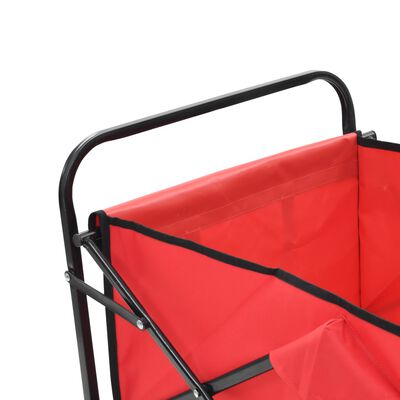 vidaXL Składany wózek ręczny, stalowy, czerwony