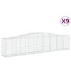 vidaXL Kosze gabionowe, 9 szt, 400x50x80/100 cm, galwanizowane żelazo