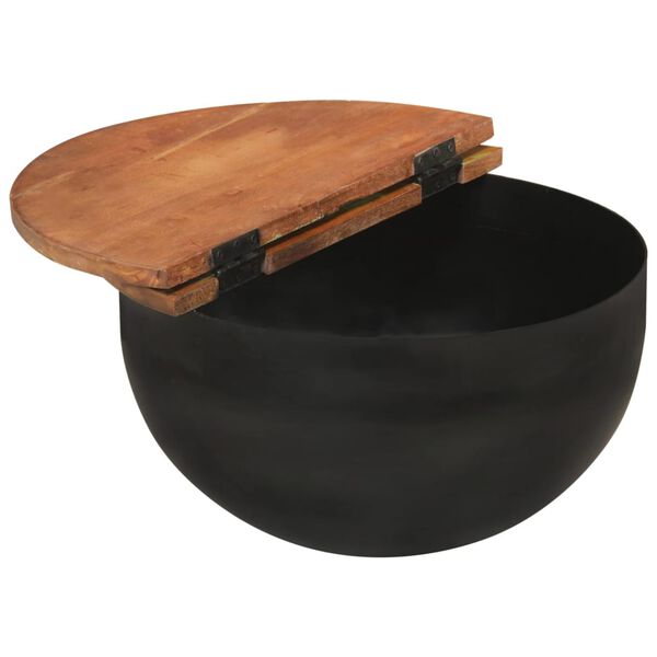 vidaXL Zestaw 2 stolików kawowych, czarny, drewno z odzysku