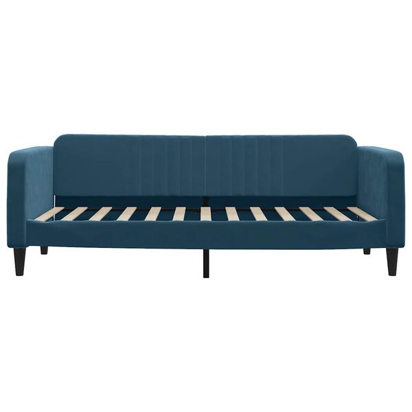 vidaXL Sofa z materacem do spania, niebieska, 90x200 cm, aksamit
