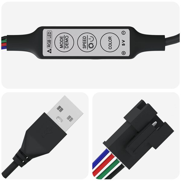 vidaXL Taśma LED 2 pcs Czarny i Biały 1745 mm Miedź i plastik