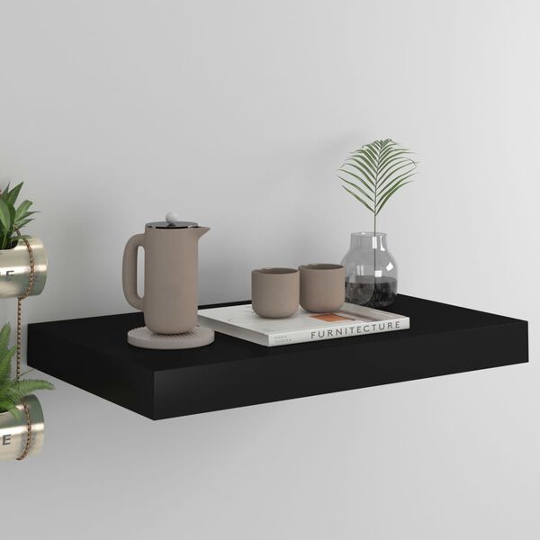 vidaXL Półka ścienna, czarna, 40x23x3,8 cm, MDF