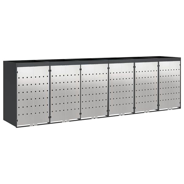 vidaXL Przechowalnia na 3 kosze na odpady 340 x 77.5 x 115.5 cm Stal
