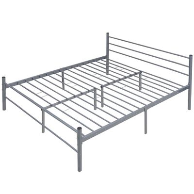 vidaXL Rama łóżka, szara, metalowa, 180x200 cm