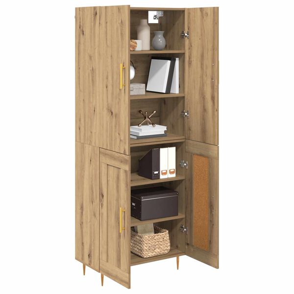 vidaXL Highboard Dąb rzemieślniczy 69,5 x 34 x 180 cm