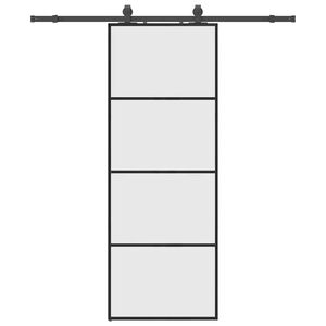 vidaXL Drzwi przesuwne z zestawem okuć czarne 76x205 cm ESG szkło
