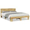 vidaXL Rama ł&oacute;żka z zagł&oacute;wkiem bez materaca 140x190 cm lite drewno dąb