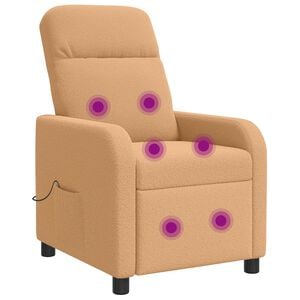 vidaXL Fotel masujący Beżowy Boucl&eacute;
