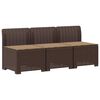 vidaXL Sofa ogrodowa 3-osobowa z poduszkami w rattanowym wyglądzie PP