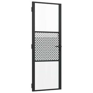 vidaXL Drzwi szklane 76 x 3,5 x 201,5 cm Aluminium Czarny