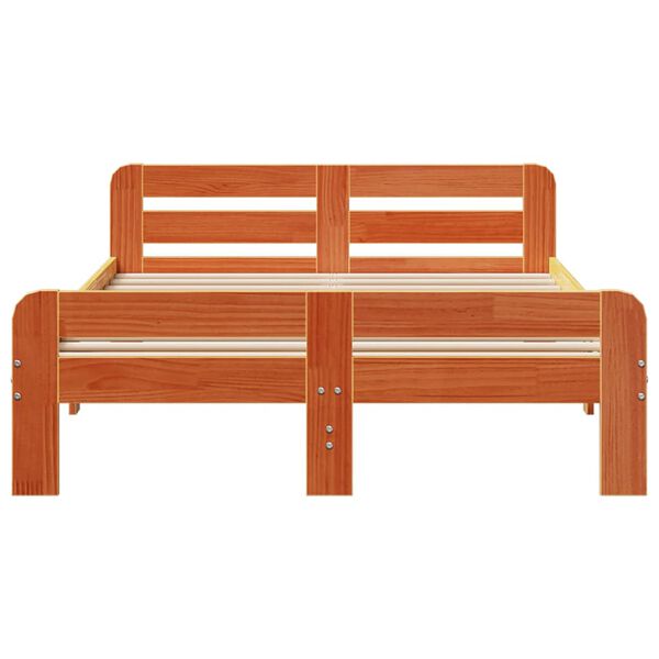 vidaXL Ł&oacute;żko bez materaca, woskowy brąz, 200x200 cm, drewno sosnowe