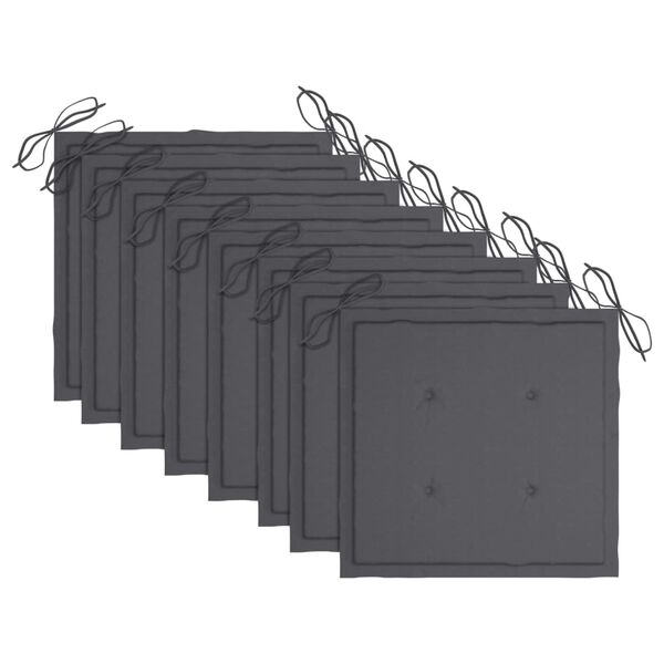 vidaXL Krzesła ogrodowe z poduszkami, 8 szt., lite drewno akacjowe