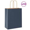 vidaXL Torby papierowe 250 szt. z uchwytami Niebieskie 18x8x22 cm