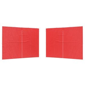 vidaXL Ściana boczna namiotu na imprezy 2 pcs czerwony 300 x 195 cm