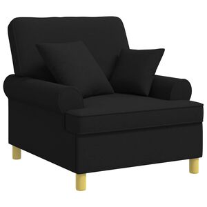 vidaXL Fotel XL z poduszkami Czarny tkanina