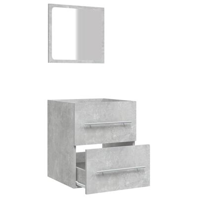 vidaXL Szafka łazienkowa z lustrem, szarość betonu, 41x38,5x48 cm