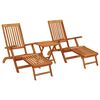 vidaXL Leżaki tarasowe z podn&oacute;żkami i stolikiem 2 szt. drewno akacjowe