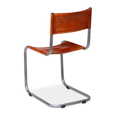 vidaXL Krzesła stołowe, 6 szt., brązowe, skóra naturalna