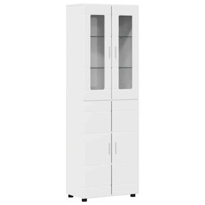 vidaXL Highboard z p&oacute;łką FLORIN Wysoki połysk biały 60 x 35 x 182 cm