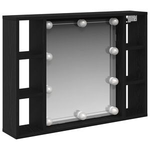vidaXL Szafka z lustrem Czarny Dąb 76 x 15 x 55 cm Drewno inżynieryjne