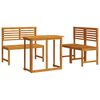 vidaXL Zestaw Bistro Ogrodowego 3 pcs Brązowy Lite Drewno Akacji