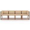 vidaXL Sofa 4-os. z palet, z poduszkami, impregnowane drewno sosnowe