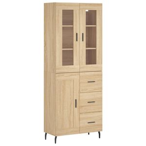 vidaXL Witrynka, dąb sonoma, 69,5x34x180 cm, materiał drewnopochodny