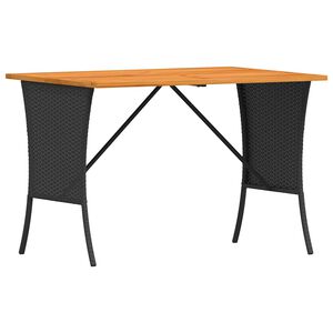 vidaXL St&oacute;ł ogrodowy z blatem z drewna akacjowego czarny 105x75x72 cm