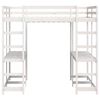 vidaXL Ł&oacute;żko na antresoli, z biurkiem i drabinką, białe, 140x200 cm