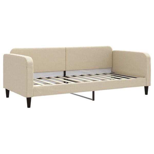 vidaXL Sofa z funkcją spania, kremowe, 90x200 cm, obita tkaniną
