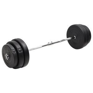 vidaXL Sztanga z gryfem łamanym i talerzami, 90 kg
