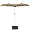 vidaXL Podwójny parasol ogrodowy z LED, taupe, 316x145 cm